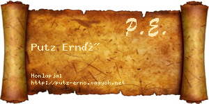 Putz Ernő névjegykártya